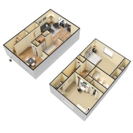 Floor Plan Two Bedroom Townhome