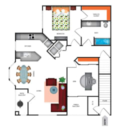 Mediterra Apartment Homes 1 Bedroom Apartment Floor Plan