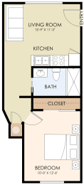 One Bedroom One Bath 403 Sq Ft