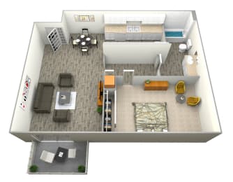Cypress Park Apartments 1 Bedroom Apartment Floor Plan