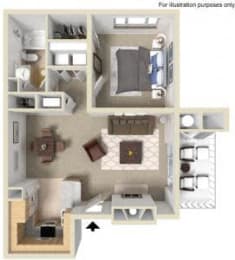 1x1 Floor Plan Vacaville CA 95687 Apartments for rent Hidden Creek