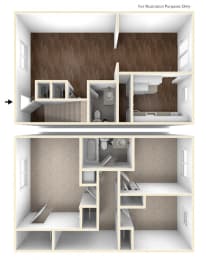 Three Bedroom Apartment Floor Plan Colonial Estates Apartments