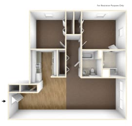 Two Bedroom Apartment Floor Plan Walkover Commons Apartments