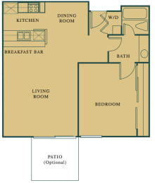 1 Bed 1 Bath The Olive Floorplan at Hills at Hacienda Heights, Hacienda Heights, CA, 91745