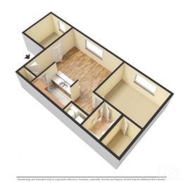 Floor Plan Fairfax - 1 Bedroom with Den