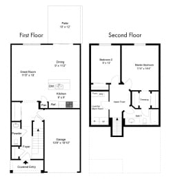 Two Bedroom - Phase II at Collett Woods Townhouses, New York, 14425