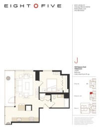 A1 Floor Plan at Eight O Five, Chicago, Illinois