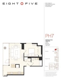 A1PH Floor Plan at Eight O Five, Chicago, 60610