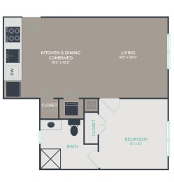 A1_1B1B_590 Floor Plan at Link Apartments&#xAE; Mixson, North Charleston, SC