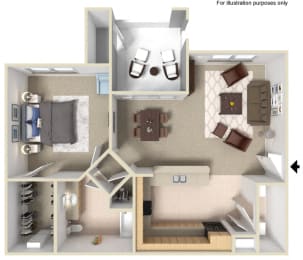 1 Bedroom Floor Plan available at Silverado Crossings