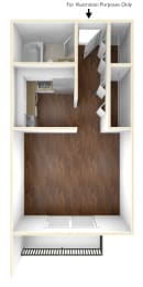 Studio floor plan at Stratton Hill Park Apartments in Worcester, MA