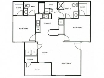 Floorplan at The Colony Apartments, Arizona, 85122