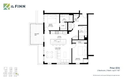 Floor plan at The Finn Apartments, St. Paul, MN