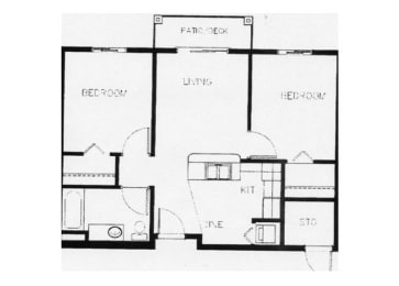 2X1 floor plan Vintage at Napa Senior Apartments l Napa, CA 94558