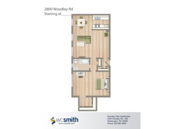 693-Square-Foot-One-Bedroom-Apartment-Floorplan-Available-For-Rent-2800-Woodley-Road