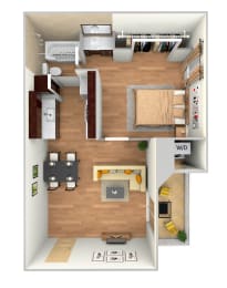 A1-2d floor plan in north austin apartments