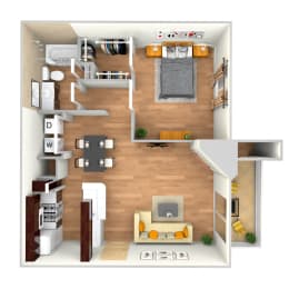 A3-2d floor plan in north austin apartments