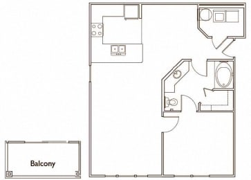 Floor Plan  The Maple One Bed Bath Floor Plan at Jamison at Brier Creek, Raleigh, NC, 27617