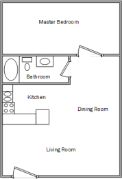 Floor Plan 1 Bedroom 1 Bathroom