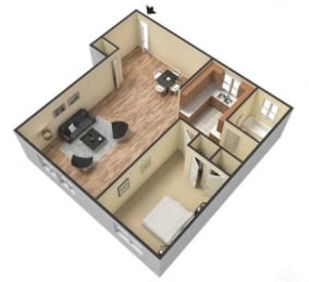 Floor Plan 1 Bedroom/1 Bathroom