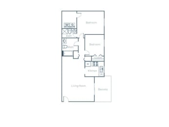 B2 Floor Plan at The Pointe at Midtown, Raleigh, 27609
