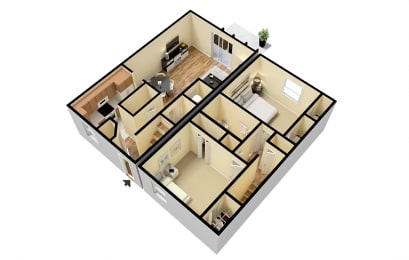 Floor Plan 2 Bedroom Townhome