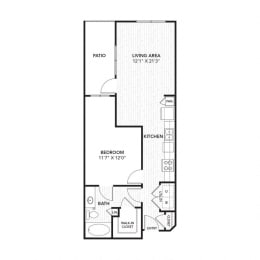 Haven at Lake Highlands l One Bedroom Floor Plan l Apartments in Dallas, TX