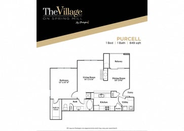 Purcell FloorPlan at The Village on Spring Mill, Carmel, IN