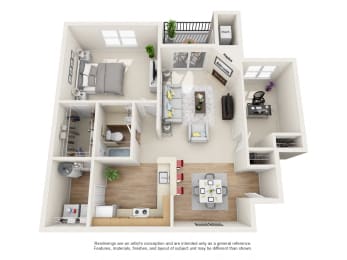 Bayberry  2 bed 1 bath Floor Plan at Owings Park Apartments, Owings Mills, 21117