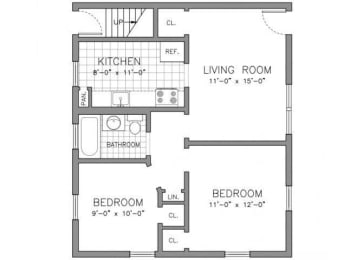 Floor Plan TWO BEDROOM RESIDENCE