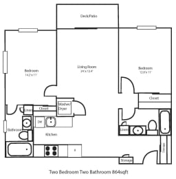 Floor Plan Two Bedroom End