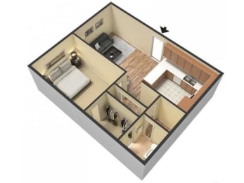 Floor Plan 1 BEDROOM