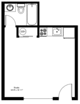 Floor Plan  Studio floor plan image at University Manor Apartments in Tucson AZ