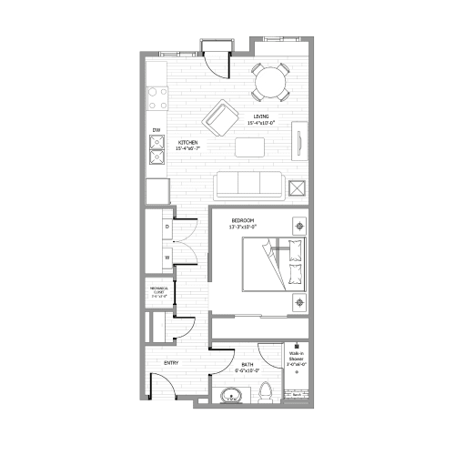 Floor Plan  S1 Studio 613 sq ft