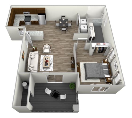 Floor Plan  Aspen Ridge 1 Bedroom