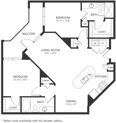 B3 2D Floor Plan Floor Plan Two-Bedroom Floor Plan B3 | Axis Hamilton Apartments