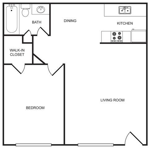Floor Plan  1X1 Floor Plans Available at Vista Lane