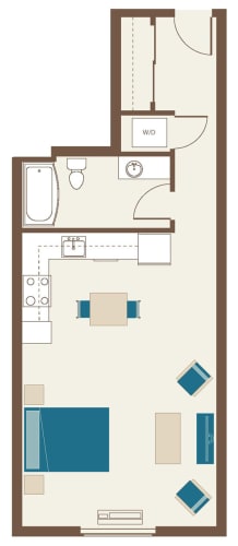 Floor Plan  Floorplan-Studio with large kitchen-Studio A2