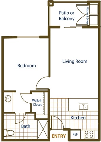 Floor Plan  1x1- Affordable