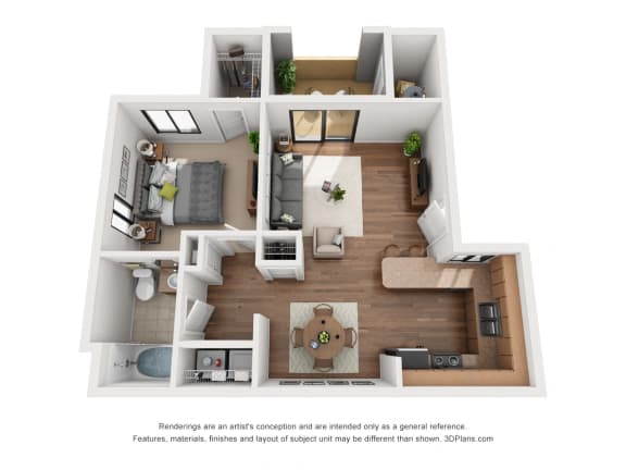 Floor Plan  The Positano | 1 Bedroom 1 Bathroom Apartment Home Phoenix | 776 sq. ft.