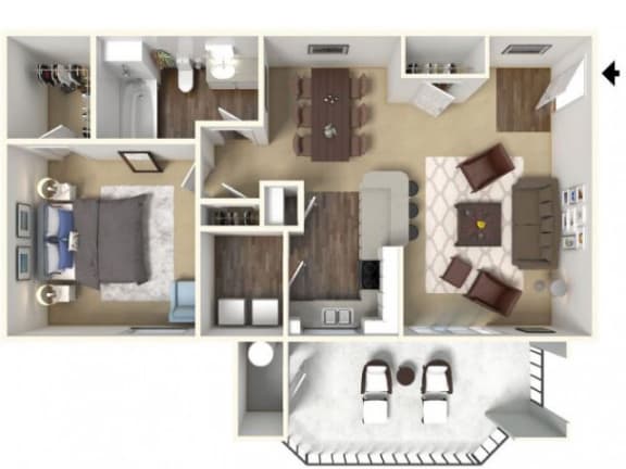 Floor Plan  One Bedroom Floor Plan l Cobble Oaks in Gold Ridge CA