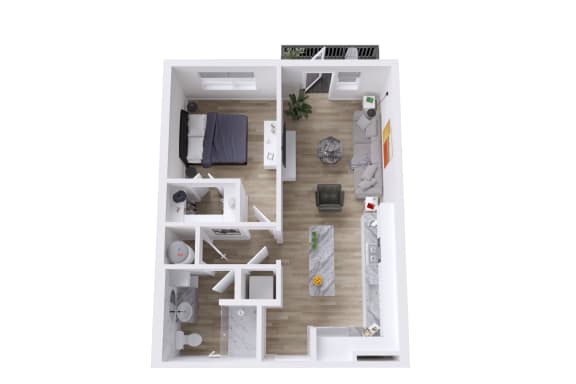 1 bedroom 1 bathroom  A1 Floor Plan at Avidity Apartments, 2211 Amble Way, 34639