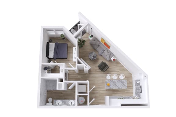 1 bedroom 1 bathroom A2 Floor Plan at Avidity Apartments, 2211 Amble Way, Land O&#x27; Lakes