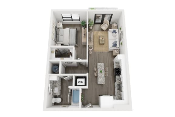1 bedroom 1 bathroom floor plan at LynnCora, Grand Prairie, TX, 75052