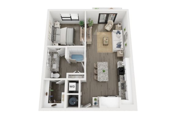 1 bedroom 1 bathroom floor plan B at LynnCora, Grand Prairie, 75052