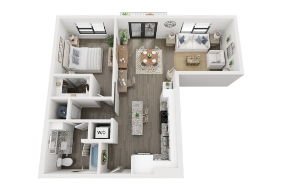 1 bedroom 1 bathroom floor plan C 1 bedroom 1 bathroom floor plan Cat LynnCora, Grand Prairie, Texas