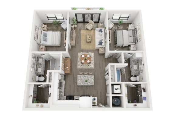 2 bedroom 2 bathroom floor plan F at LynnCora, Texas
