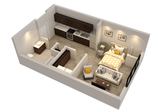 Apartment Floor Plan at Confluence on 3rd Apartments