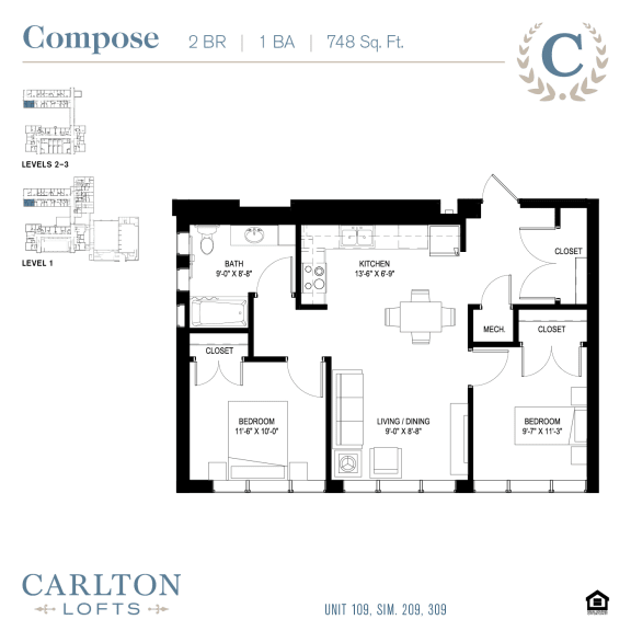 Floor Plans of Carlton Lofts in Cloquet, MN