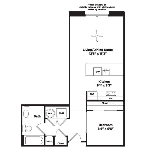 S2a Floor Plan at 800 Carlyle, Alexandria, VA, 22314